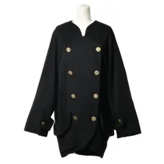 CHANEL ヴィンテージ カシミヤ ノーカラーコート ココマークボタン13個付き