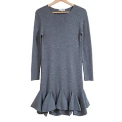 EPOCA(エポカ) ワンピース サイズ40 M レディース - ダークグレー 長袖/ロング/ニット/フリル
