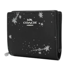 【新品】コーチ CCL97 財布 二つ折り財布 (小銭入れ有り) COACH SNAP WALLET スター プリント メタルロゴ Cチャーム スモールウォレット IDパスケース付き アウトレット レディース