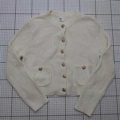 ◇ ⊂ エイチアンドエム H&M ゴールドボタン ニットカーディガン アイボリー レディース E  【1511250015151】