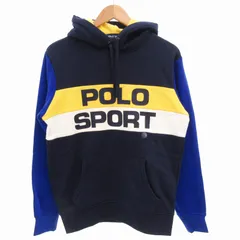 ポロスポーツ POLO SPORT タグ付き パーカー フーディー 長袖 プルオーバー ビックロゴ 裏起毛 S 紺 ネイビー /GV