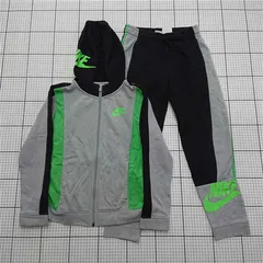 ◇ Θ ナイキ Nike ジャージ上下セット グレー系×グリーン系 キッズMサイズ E  【1511250016318】