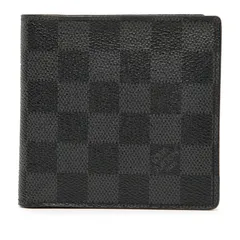 ルイ ヴィトン ダミエ グラフィット ポルトフォイユ マルコ N62664 ブラック PVC レザー メンズ LOUIS VUITTON【1-0246246】