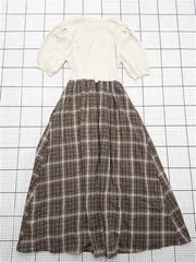 ◇ ⊂ ブルーイースト BLUEEAST チェック柄切替ワンピース ベージュ系 レディース E  【1511250016646】