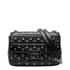 マイケルコース スタッズ チェーン ショルダーバッグ ブラック エナメル レディース Michael Kors【228-49363】