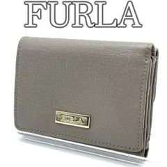フルラ FURLA 3つ折り財布 レザー グレー 本革 コンパクト ウォレット ミニ財布 IDポケット クリアポケット 小銭入れ付き レディース シンプル 上品