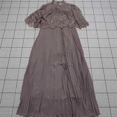 ◇ ⊂ ワンピース ガール GIRL レース切替プリーツロングドレス Sサイズ ラベンダー系 レディース E  【1512010006600】