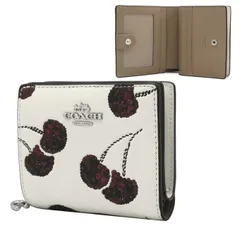 【新品】コーチ CDF19 SVCAH (チョーク×マルチカラー) 財布 二つ折り財布 COACH チェリー プリント スナップ ウォレット アウトレット レディース