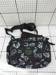 ◇ Θ キウ kiu フラワープリント ショルダーバッグ ブラック系 男女兼用 E  【1512010010669】