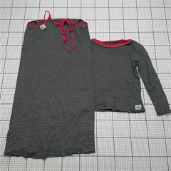 ◇ ⊂ ハローサンフランシスコ HELLO SAN FRANCISCO ボーダー長袖カットソー＆キャミワンピースセット レディース E  【1512010013097】