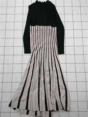 ◇ ⊂ ワンピース マーキュリーデュオ MERCURYDUO ストライプ切替ニットワンピース Sサイズ レディース E  【1512010016005】
