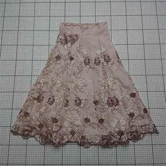 ◇ ⊂ トッコクローゼット tocco closet 186-182451 花柄刺繍レーススカート ピンク系 M レディース E  【1512010013165】