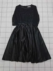 ◇ ⊂ ワンピース レースレディース LACE LADIES レース切替ワンピース ブラック系 Mサイズ レディース E  【1512010013141】