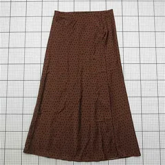 ◇ ⊂ ザラ ZARA ドット柄ロングスカート ブラウン系 XS レディース E  【1512020019768】