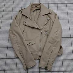 ◇ ⊇ ザラ ZARA ライダースジャケット ベージュ系 Sサイズ レディース E  【1512010016197】