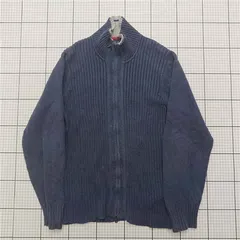 ◇ ⊇ トミー ヒルフィガー TOMMY HILFIGER ジップアップニット ネイビー メンズ L E  【1512020024403】