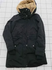 ◇ ⊇ ザラ ZARA trf collection フード付きファーライナーコート ブラック系 レディース XS E  【1512020025974】