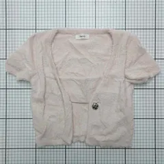 ◇ ⊂ ダーリッチ Darich ショートカーディガン フェザーニット ピンク系 レディース E  【1512020024595】