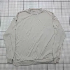 ◇ ⊇ 無地クルーネックニットセーター アクリルウール混 ベージュ系 XL メンズ E  【1512020024496】