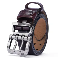 [BISON DENIM]ベルト メンズ 本革 大きいサイズ メンズ ベルト カジュアル 革ベルト ジーンズ用ベルト 作業用ベルト 紳士用ベルト さ調節可能 さ105cm～130cm 化粧箱付き 父の日 プレゼント