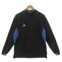 ルコックスポルティフ le coq sportif GOLF COLLECTION ハイネックロングスリーブシャツ QG1150 ロゴ刺繍 速乾 切替え 配色 ブラック 黒 ブルー 青 M