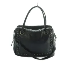 ザラ ZARA 2WAY ショルダーバッグ ハンドバッグ フェイクレザー スタッズ 黒 ブラック /MI