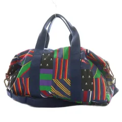 ポロ ラルフローレン POLO RALPH LAUREN ボストンバッグ ショルダー 2WAY 総柄 マルチカラー 紺 ネイビー 緑 グリーン /SS ■OS