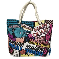 MARY QUANT(マリークワント) トートバッグ - 白×ブルーグリーン×マルチ