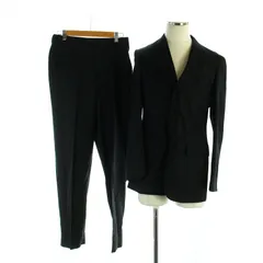 ポールスミス PAUL SMITH エルメネジルドゼニア Ermenegildo Zegna スーツ セットアップ 上下 テーラードジャケット パンツ 総裏地 ストライプ ノータック M 黒 ブラック ■GY18 /MQ