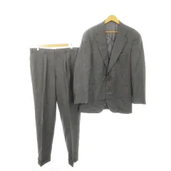 ニューヨーカー NEWYORKER シングルスーツ セットアップ 2点セット テーラードジャケット 背抜き スラックス ウール A7 グレー /MN1