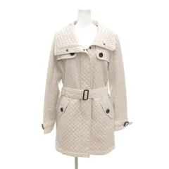 バーバリー ロンドン BURBERRY LONDON キルティングコート 40 M 中綿 ガンフラップ ジップアップ 裏地ノバチェック 白 ホワイト /AE