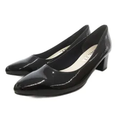 ルタロン Le Talon パンプス 23.5cm シューズ ローヒール エナメル 黒 ブラック /AE