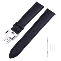 [Ylfcly] Genuine Leather Watch Strap, 18mm, 20mm, 22mm, D-Buckle, Calf Leather Replacement Band, 63ffb2e7
