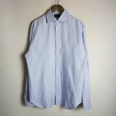 EMPORIO ARMANI エンポリオ アルマーニ ストライプ シャツ 長袖 ワイシャツ 青白 41/16 928O★4