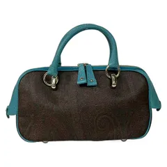 ETRO(エトロ) ハンドバッグ - ダークブラウン×ブルーグリーン×マルチ ペイズリー柄 レザー
