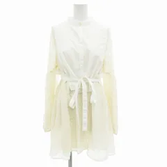 マーキュリーデュオ MERCURYDUO ボリュームスリーブレースコンビチュニック ワンピース レース ニット切替 長袖 ひざ丈 F ベージュ /FF