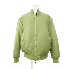 ザラ ZARA 中綿ジャケット ブルゾン MA-1 フェイクレイヤード ジップ L 緑 グリーン /AH14 ■GY18