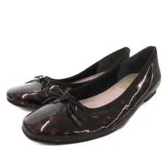 ラウナレアバレエ Launa lea ballet バレエシューズ フラットシューズ エナメル 総柄 22.5cm 茶 ブラウン /BS