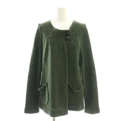 ピンクハウス PINK HOUSE ウールくるみボタンカーディガン ニット ダークグリーン /ES ■OS