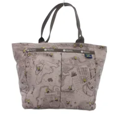レスポートサック LesportSAC ×minions ミニオンズ ポーチ付き トートバッグ ハンドバッグ 手提げカバン 総柄 グレー /BS