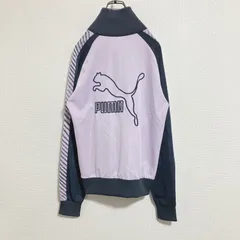 【稀少】90s puma プーマ　ジャージトラックジャケット　バック刺繍　紫　S