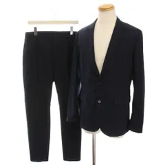 ナノユニバース nano universe ダメリーノ SOLOTEX フランネルセットアップ 上下 シングルスーツ テーラードジャケット パンツ L ネイビー 668-0218001 /YM