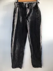 ZARA ウエストフリル カービーデニム レディース 38 ブラック 4021202512170047