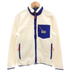 ポロ ラルフローレン POLO RALPH LAUREN レトロパイル フリースボアジャケット ブルゾン S ジップアップ ロゴ 白 ホワイト 青 ブルー /GV