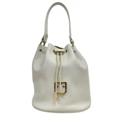 FURLA(フルラ) ハンドバッグ ブロックドローストリング 白 巾着型 レザー