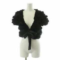 トゥービーシック TO BE CHIC カーディガン ボレロ ラビットファー 半袖 リボン 2 ブラック UDE96-747-09 /NQ