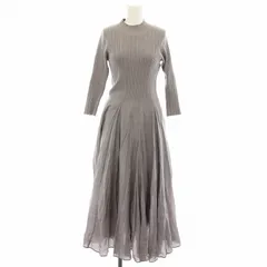 スナイデル SNIDEL 21SS ニットドッキングワンピ ワンピース ロング ハイネック 七分袖 0 グレー SWNO211057 /YT