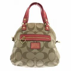 コーチ COACH ポピー POPPY デイジー ハンドバッグ ショルダー 2WAY キャンバス レザー シグネチャー 総柄 ロゴ 茶色 ブラウン ピンク F21713 /XZ ■GY11