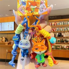 海外限定❣️Disney ズートピア ニック・ワイルド＆ジュディ・ホップス キーホルダー ストラップ