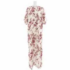 スナイデル SNIDEL 美品 シフォンプリントワンピース 総柄 5分袖 マキシ ロング 1 M アイボリー ピンク /AE